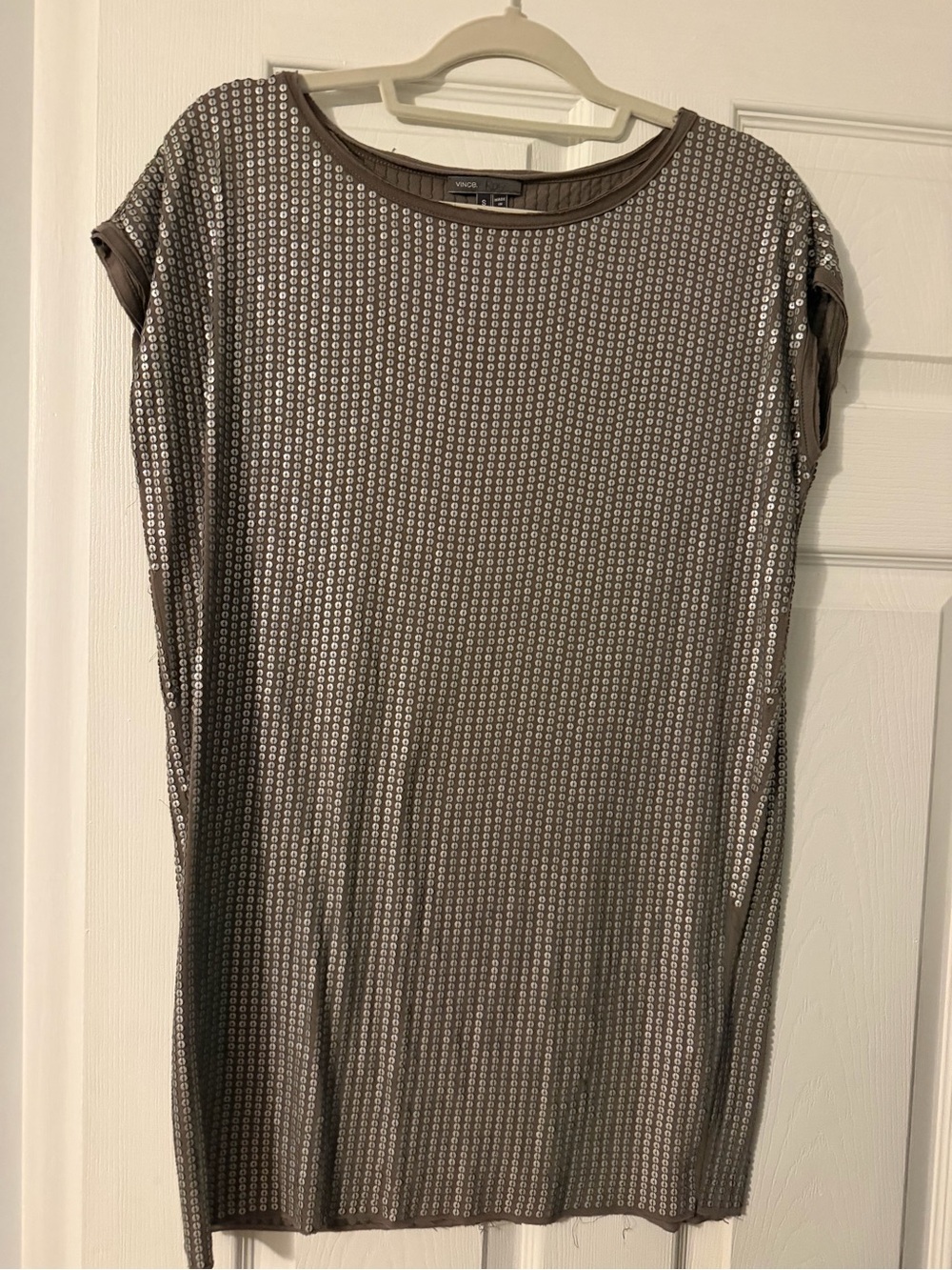 Vince Taupe Sequined Mini Dress/Tunic